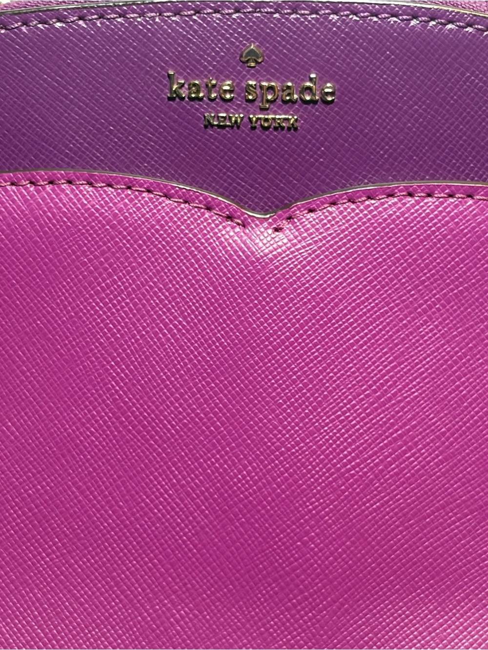Kate Spade Small Payton Domed Crossbody Pink Purple Colorblock Saffiano LIKE NEW - Picture 15 of 15